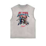 Frayed Edge Sports Graphic Print Tank Top