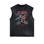 Distressed Sports Graphic Sleeveless Shirt