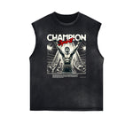 Distressed Sports Graphic Sleeveless Shirt