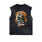 Distressed Sports Graphic Sleeveless Shirt