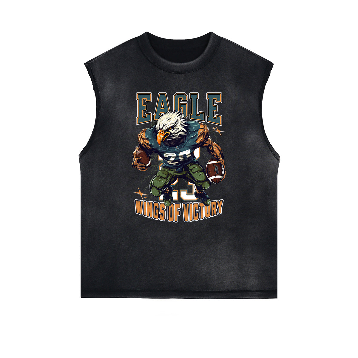 Distressed Sports Graphic Sleeveless Shirt