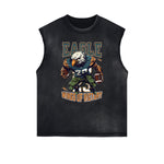 Distressed Sports Graphic Sleeveless Shirt