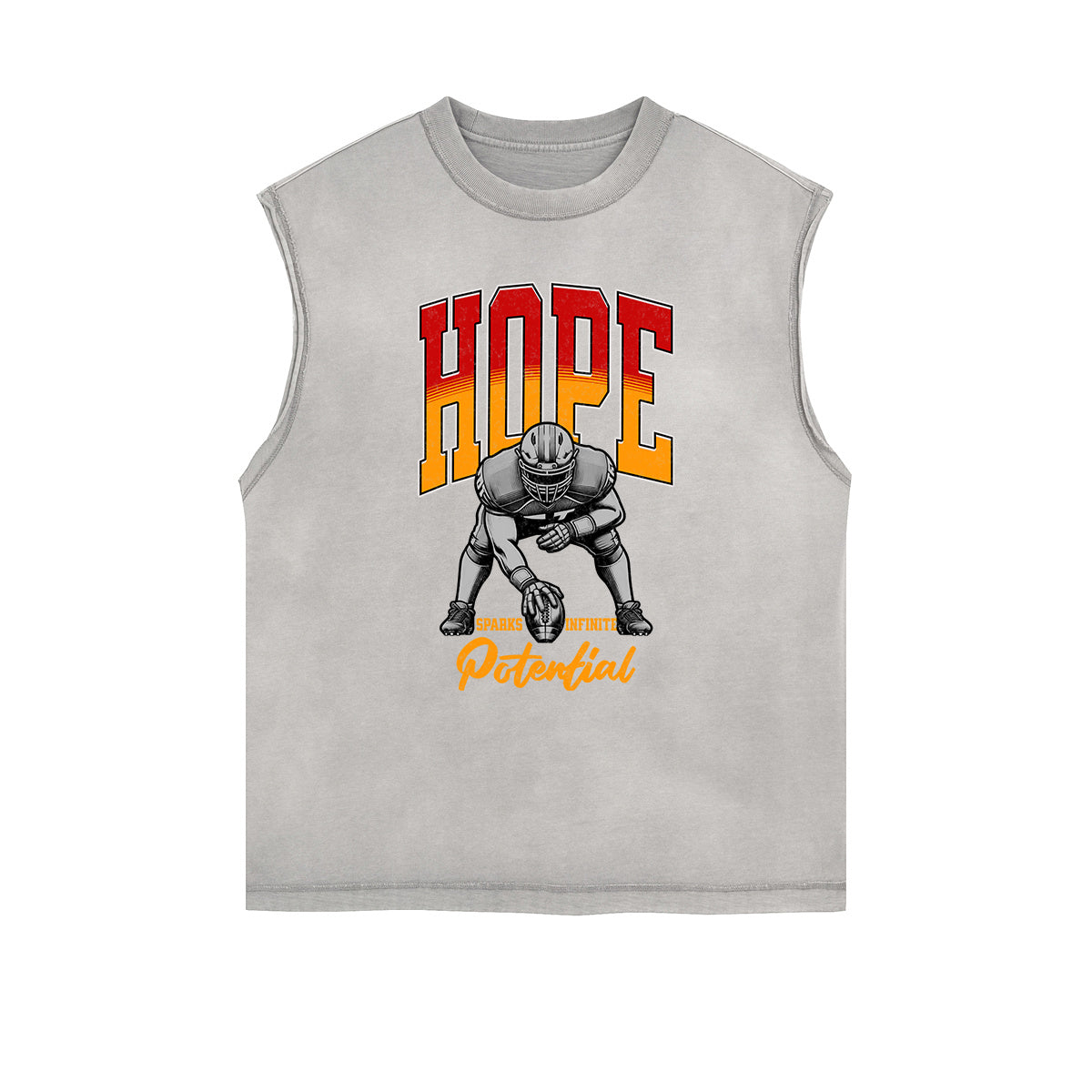 Frayed Edge Sports Graphic Print Tank Top