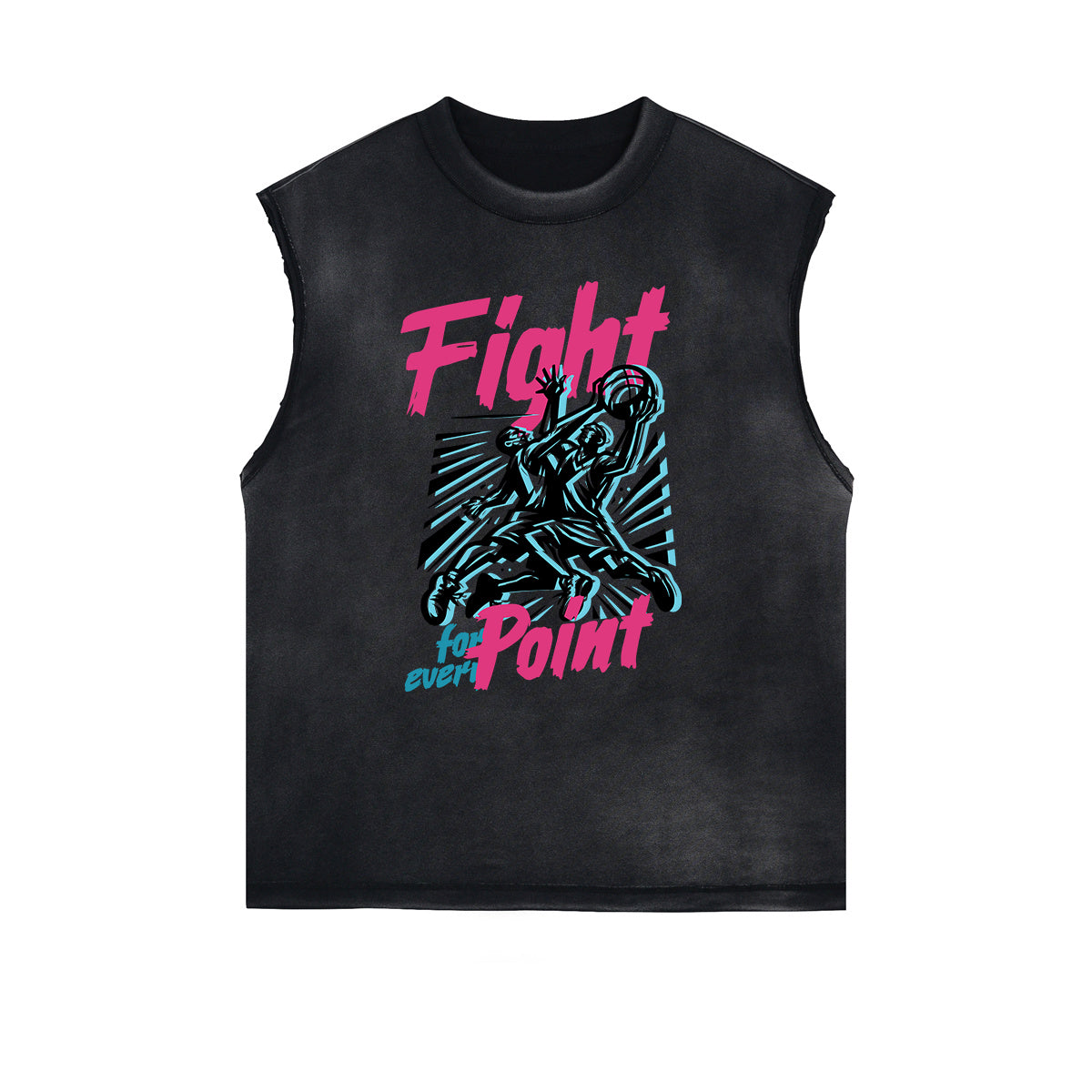 Distressed Sports Graphic Sleeveless Shirt