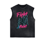 Distressed Sports Graphic Sleeveless Shirt
