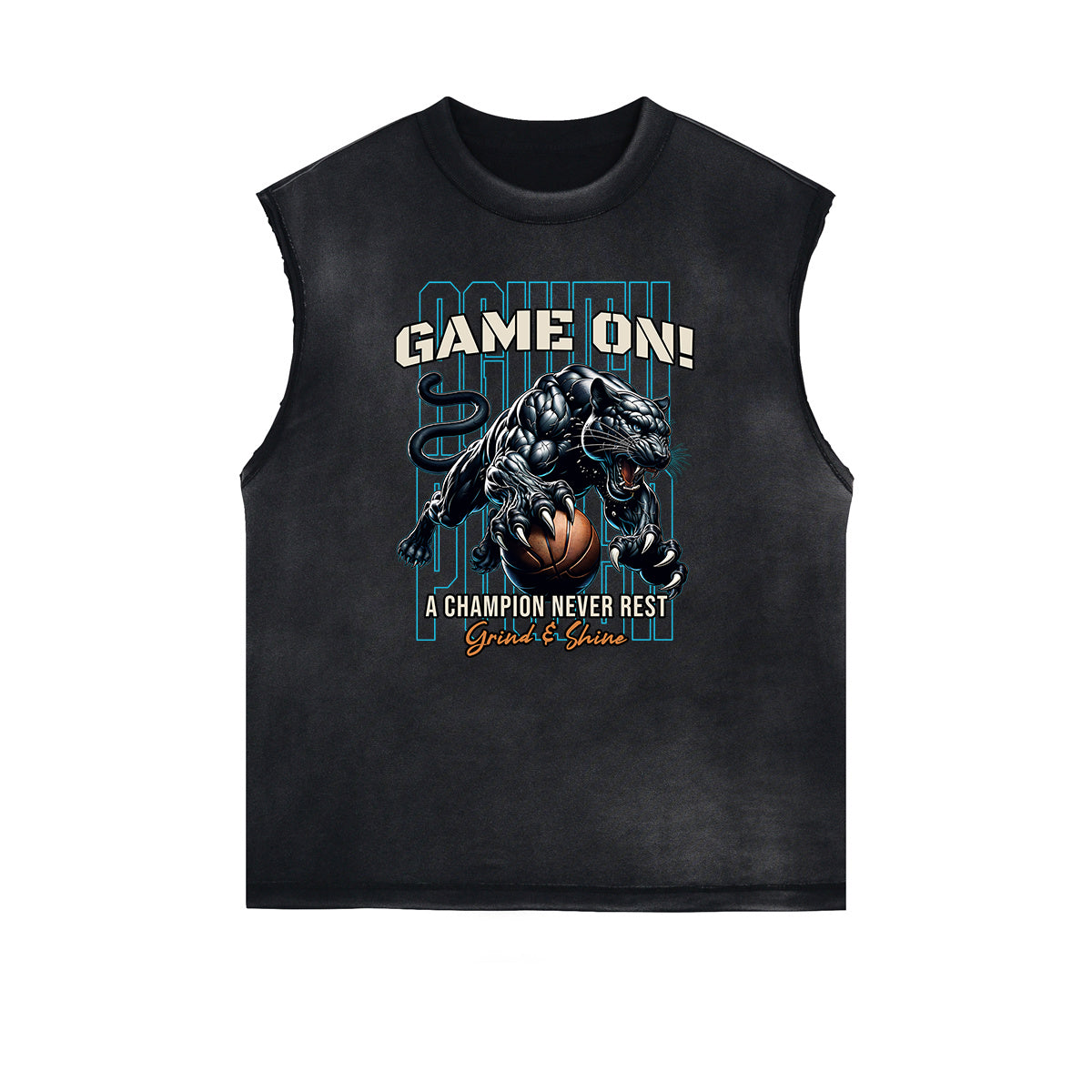 Distressed Sports Graphic Sleeveless Shirt