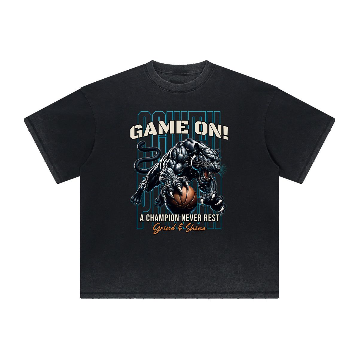 Camiseta con estampado de baloncesto descolorido intenso