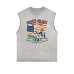 Frayed Edge Sports Graphic Print Tank Top