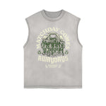 Frayed Edge Sports Graphic Print Tank Top