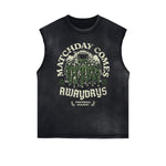 Distressed Sports Graphic Sleeveless Shirt