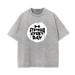 Stone-Washed Sports Graphic Print T-Shirt