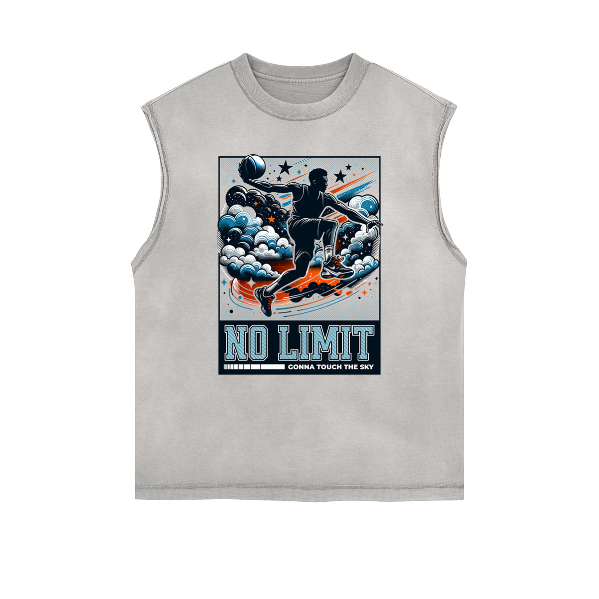 Frayed Edge Sports Graphic Print Tank Top