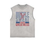 Frayed Edge Sports Graphic Print Tank Top