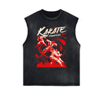 Distressed Sports Graphic Sleeveless Shirt