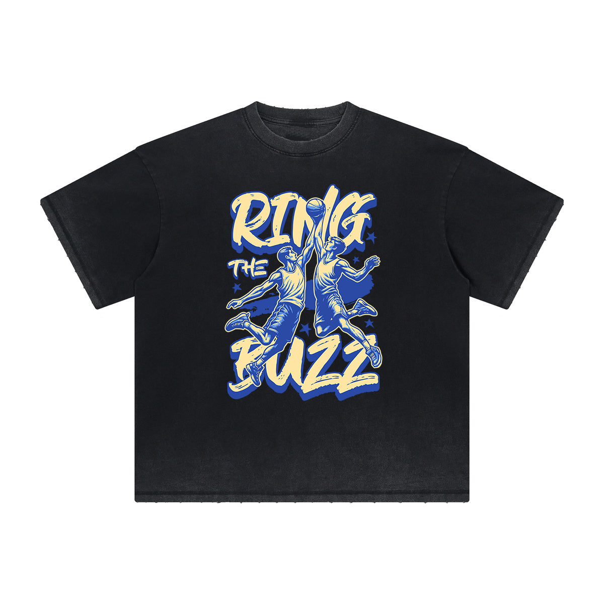 Camiseta con estampado de baloncesto descolorido intenso