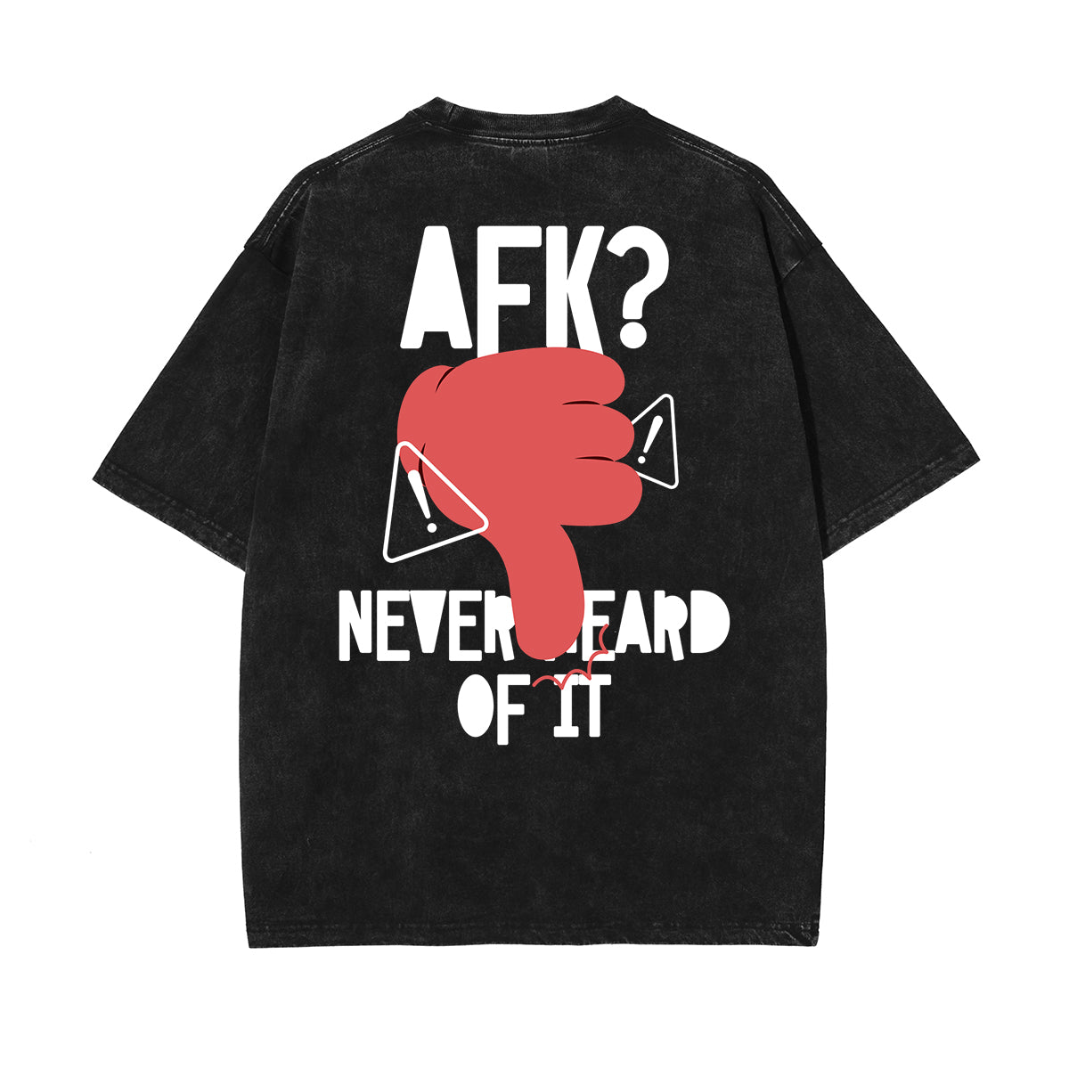 Stone-Washed Bold Typography Crewneck Tee