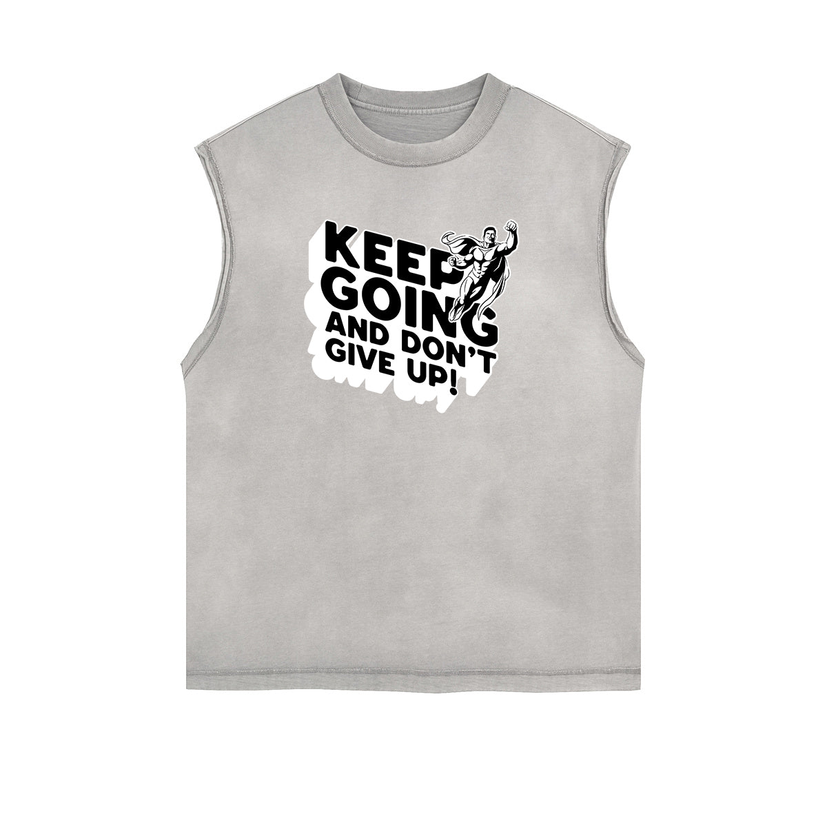 Frayed Edge Bold Typography Tank Top