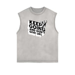 Frayed Edge Bold Typography Tank Top