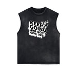Distressed Bold Typography Sleeveless Tee
