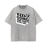 Washed Cotton Graphic Typography T-Shirt