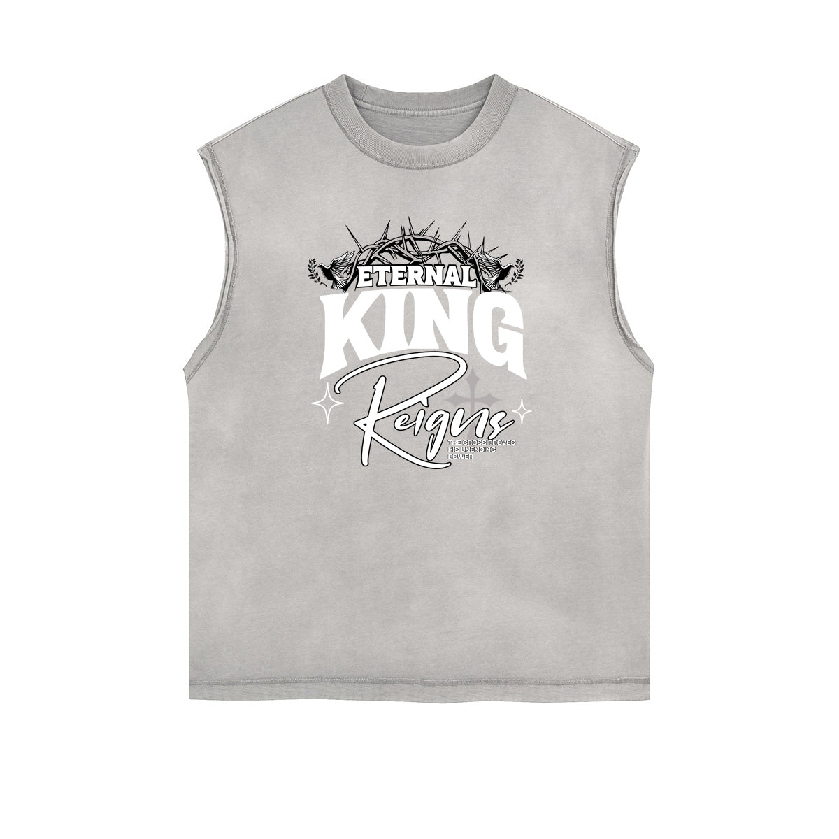 Frayed Edge Bold Typography Tank Top