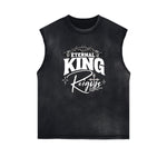 Distressed Bold Typography Sleeveless Tee