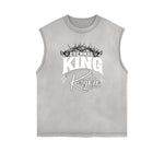 Frayed Edge Bold Typography Tank Top
