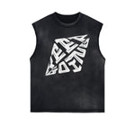 Distressed Bold Typography Sleeveless Tee