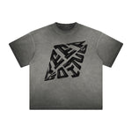 Vintage-Style Frayed Typography Tee