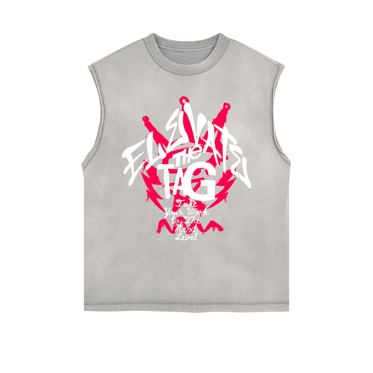 Frayed Edge Bold Typography Tank Top