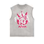 Frayed Edge Bold Typography Tank Top