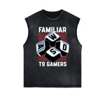 Distressed Bold Typography Sleeveless Tee
