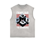 Frayed Edge Bold Typography Tank Top