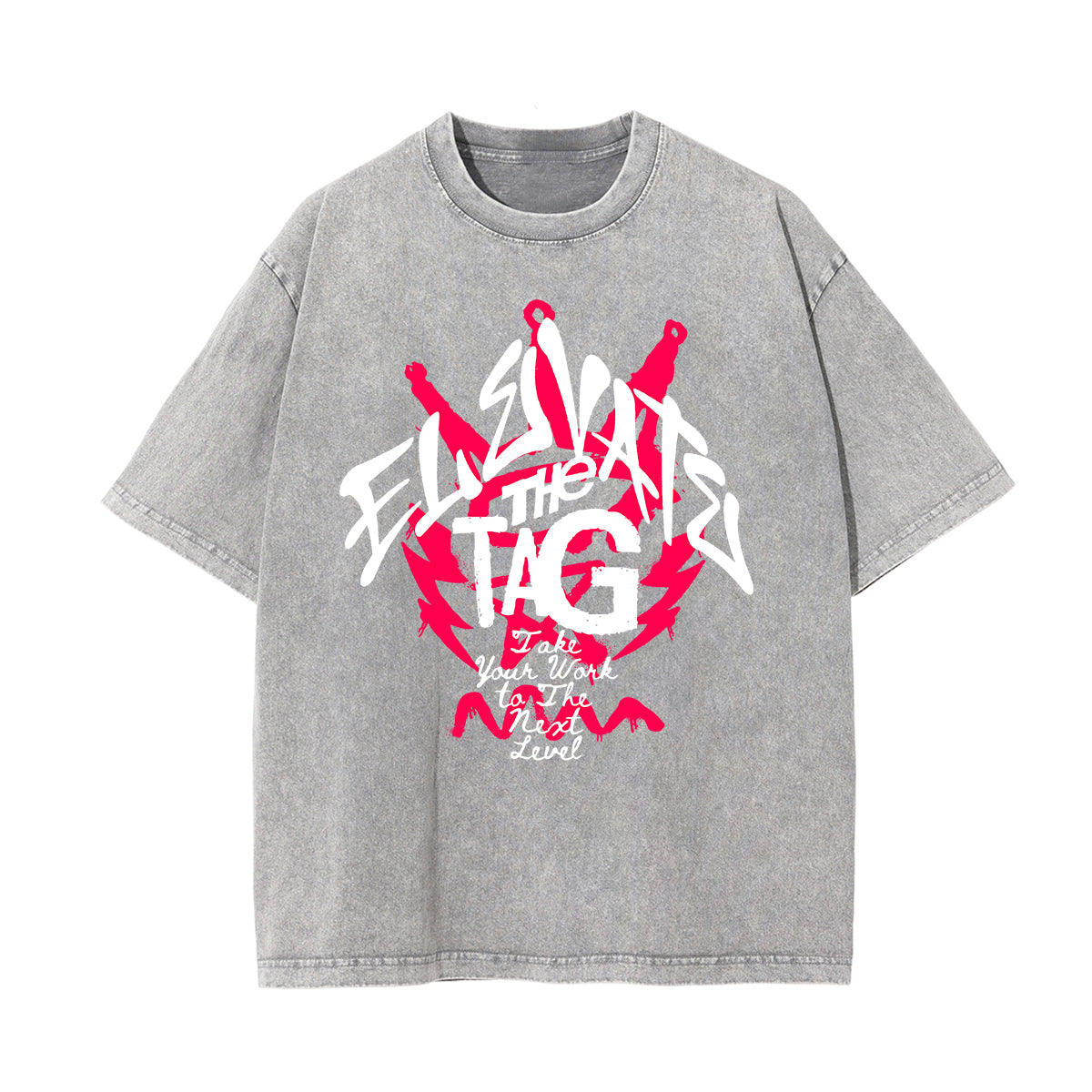 Washed Cotton Graphic Typography T-Shirt