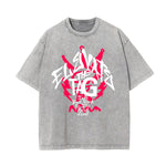 Washed Cotton Graphic Typography T-Shirt