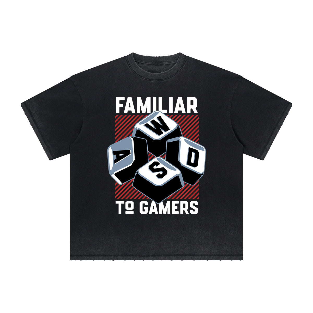 Camiseta con tipografía en negrita y desvanecimiento intenso