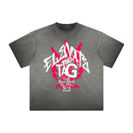 Vintage-Style Frayed Typography Tee