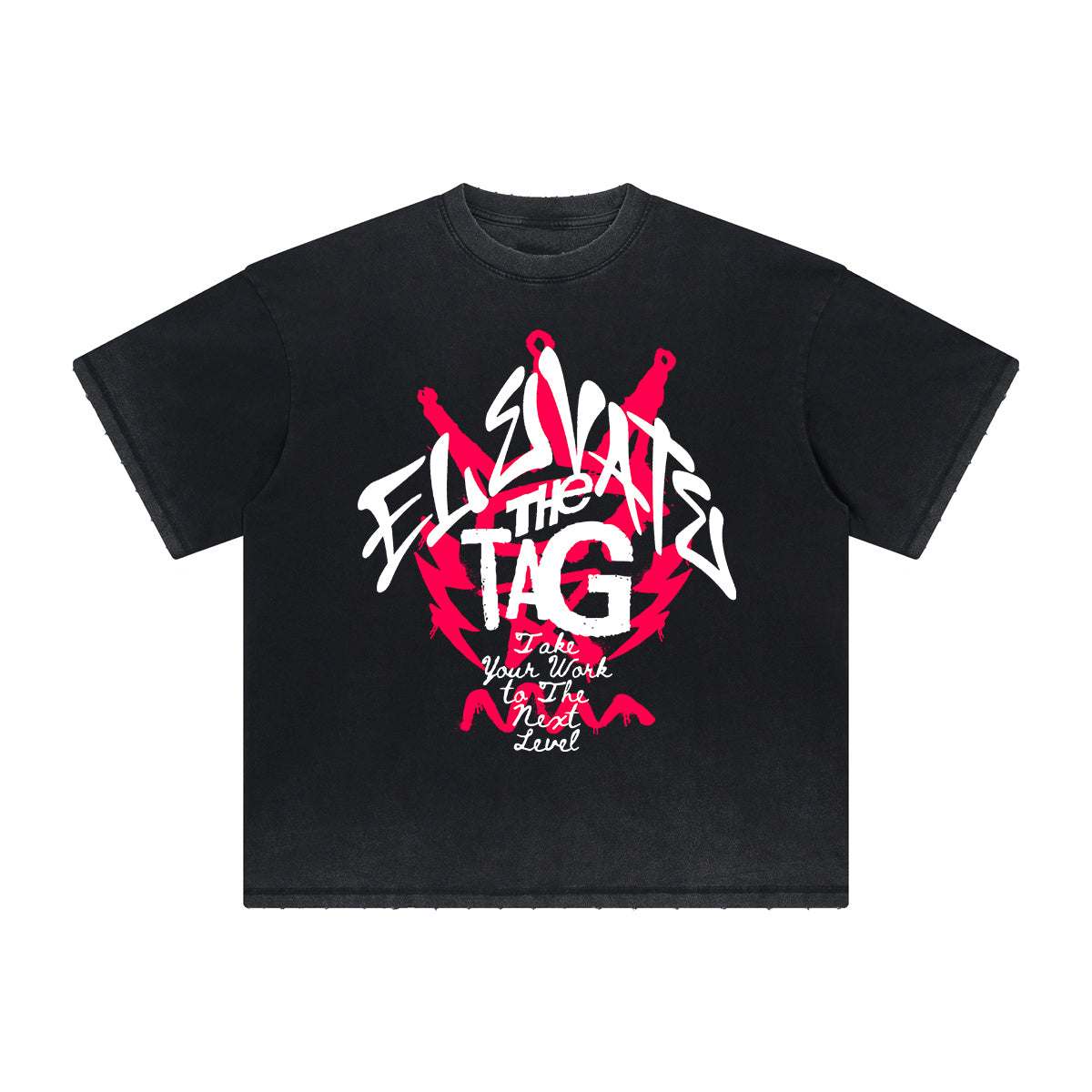 Camiseta con tipografía en negrita y desvanecimiento intenso