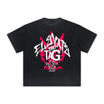 Camiseta con tipografía en negrita y desvanecimiento intenso