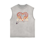 Frayed Edge Bold Typography Tank Top