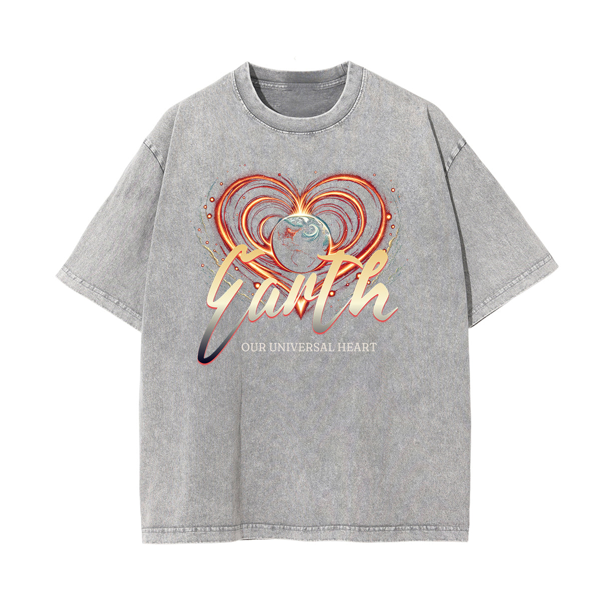 Washed Cotton Graphic Typography T-Shirt