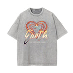 Washed Cotton Graphic Typography T-Shirt