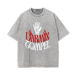 Washed Cotton Graphic Typography T-Shirt