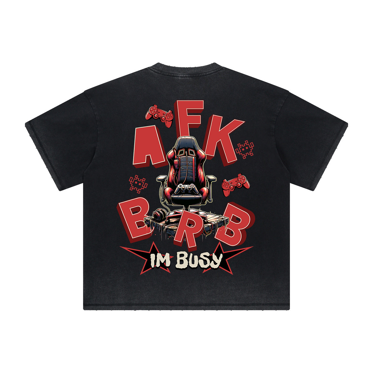 Camiseta con tipografía en negrita y desvanecimiento intenso