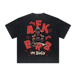 Camiseta con tipografía en negrita y desvanecimiento intenso