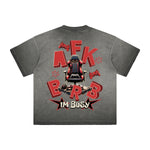 Vintage-Style Frayed Typography Tee