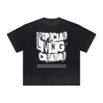 Camiseta con tipografía en negrita y desvanecimiento intenso