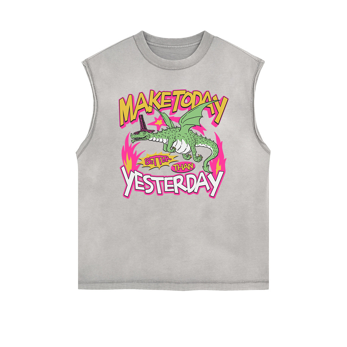 Frayed Edge Bold Typography Tank Top