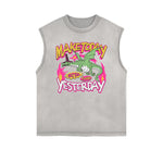 Frayed Edge Bold Typography Tank Top