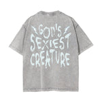 Washed Cotton Graphic Typography T-Shirt